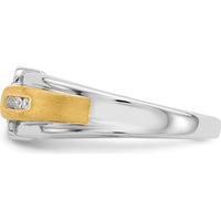 14K Two-Tone Gold Onyx and Diamond Men's Ring with Octagon Onyx and Round Diamonds - 0.77 Carat Total Onyx Weight, 0.04 Carat Total Diamond Weight by 0