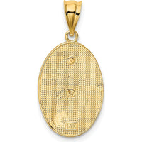 14K Two-Tone Gold Our Lady of Guadalupe Oval Pendant with Textured Finish by Oro Pregiato