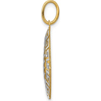 14K Two-Tone Gold Our Lady Of Guadalupe Semi-Solid Oval Pendant - 22mm by Oro Pregiato