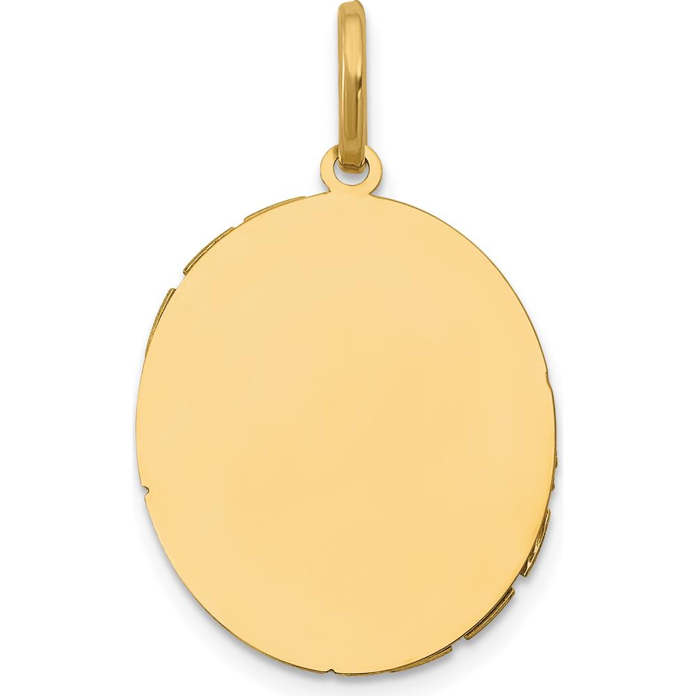 14K Two-Tone Gold Our Lady Of Guadalupe Semi-Solid Oval Pendant - 22mm by Oro Pregiato
