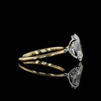 14K Two-Tone Gold Oval Cut Lab Diamond Solitaire Ring - 2.57 Carat E VS1 IGI Certified - Covaloro Fine Jewelry