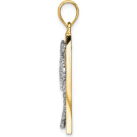 14K Two-Tone Gold Palm Tree in Frame Pendant - 32.25mm Length by Oro Pregiato