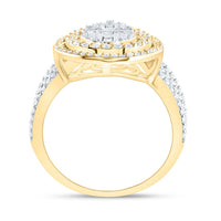 14K Two-Tone Gold Pear Diamond Bridal Ring - 1 3/8 Carat Total Diamond Weight