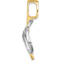 14K Two-Tone Gold Peg-Set Fancy Slide Pendant Mounting for 4mm or 6mm Omega Chain by Oro Pregiato