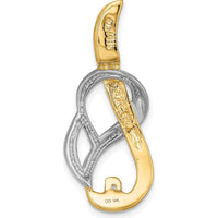 14K Two-Tone Gold Peg-Set Fancy Slide Pendant Mounting for 4mm or 6mm Omega Chain by Oro Pregiato