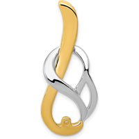 14K Two-Tone Gold Peg-Set Fancy Slide Pendant Mounting for 4mm or 6mm Omega Chain by Oro Pregiato