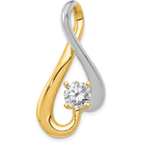 14K Two-Tone Gold Pendant Mounting for 6mm Diamond Slide with Peg-Set Design by Oro Pregiato