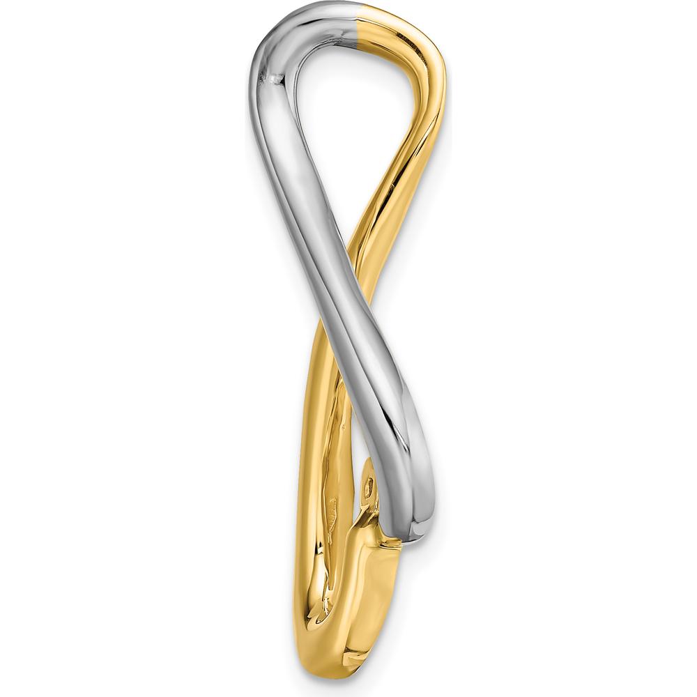 14K Two-Tone Gold Pendant Mounting for 6mm Diamond Slide with Peg-Set Design by Oro Pregiato