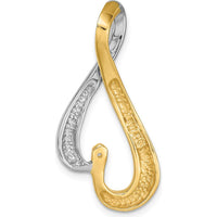 14K Two-Tone Gold Pendant Mounting for 6mm Diamond Slide with Peg-Set Design by Oro Pregiato