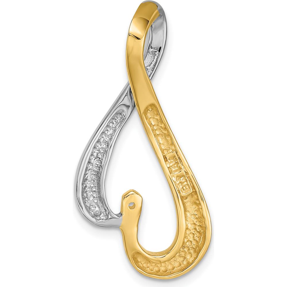 14K Two-Tone Gold Pendant Mounting for 6mm Diamond Slide with Peg-Set Design by Oro Pregiato