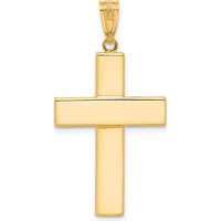 14K Two-Tone Gold Polished and Textured Crucifix Pendant - 36mm Length by Oro Pregiato