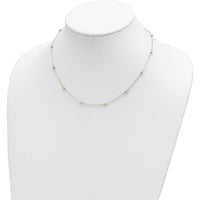 14K Two-Tone Gold Polished Bead Fancy 17" Station Necklace by 0