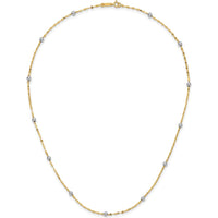 14K Two-Tone Gold Polished Bead Fancy 17" Station Necklace by 0