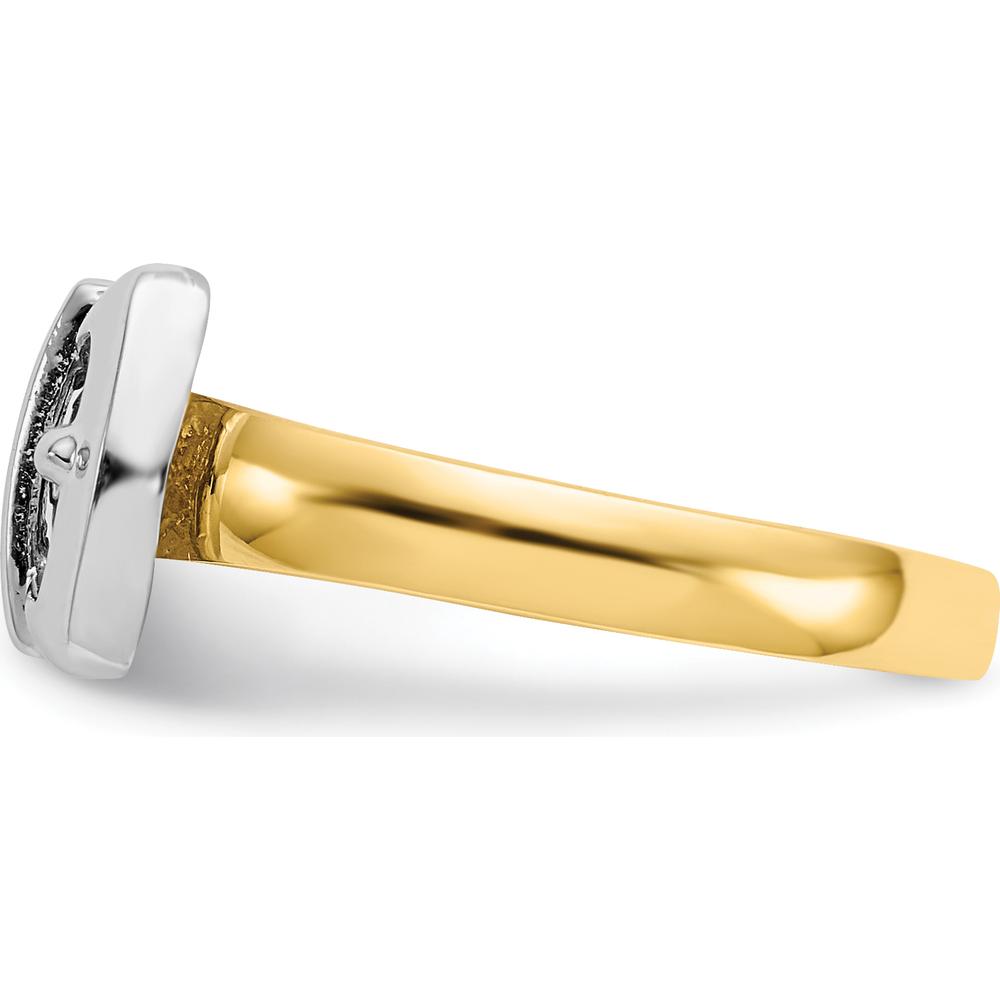 14K Two-Tone Gold Polished Buckle Ring for Women - A Modern Fashion Statement in Solid Gold by Oro Pregiato