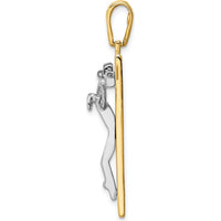 14K Two-Tone Gold Polished Crucifix Pendant - 38.30mm Length by Oro Pregiato
