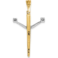 14K Two-Tone Gold Polished Crucifix Pendant - 38.30mm Length by Oro Pregiato