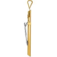 14K Two-Tone Gold Polished Crucifix Pendant - Faith Symbol 65mm Length by Oro Pregiato