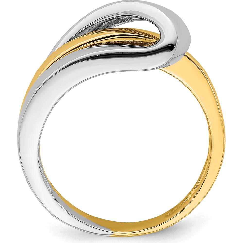 14K Two-Tone Gold Polished Folded Design Fashion Band - Domed Profile by 0