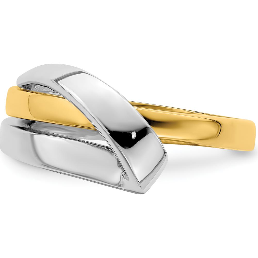 14K Two-Tone Gold Polished Folded Design Fashion Band - Domed Profile by 0