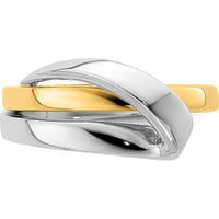 14K Two-Tone Gold Polished Folded Design Fashion Band - Domed Profile by 0
