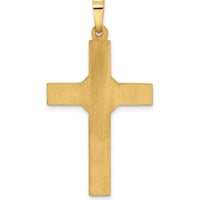 14K Two-Tone Gold Polished Hollow Center Crucifix Pendant by Oro Pregiato
