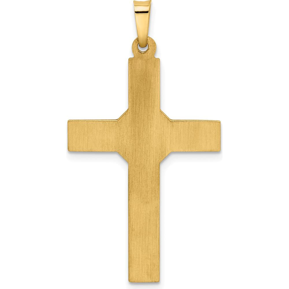 14K Two-Tone Gold Polished Hollow Center Crucifix Pendant by Oro Pregiato