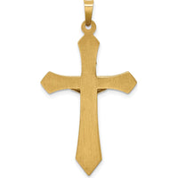 14K Two-Tone Gold Polished INRI Crucifix Pendant - 39mm Length by Oro Pregiato