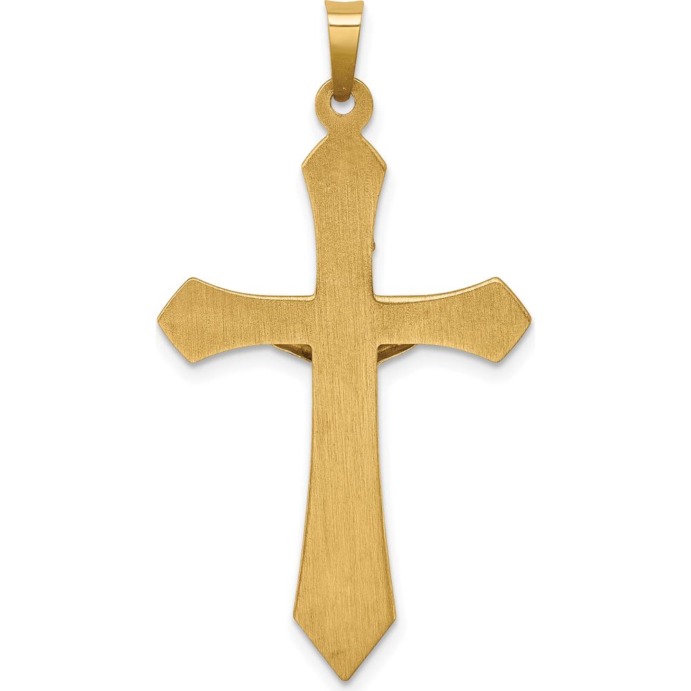 14K Two-Tone Gold Polished INRI Crucifix Pendant - 39mm Length by Oro Pregiato