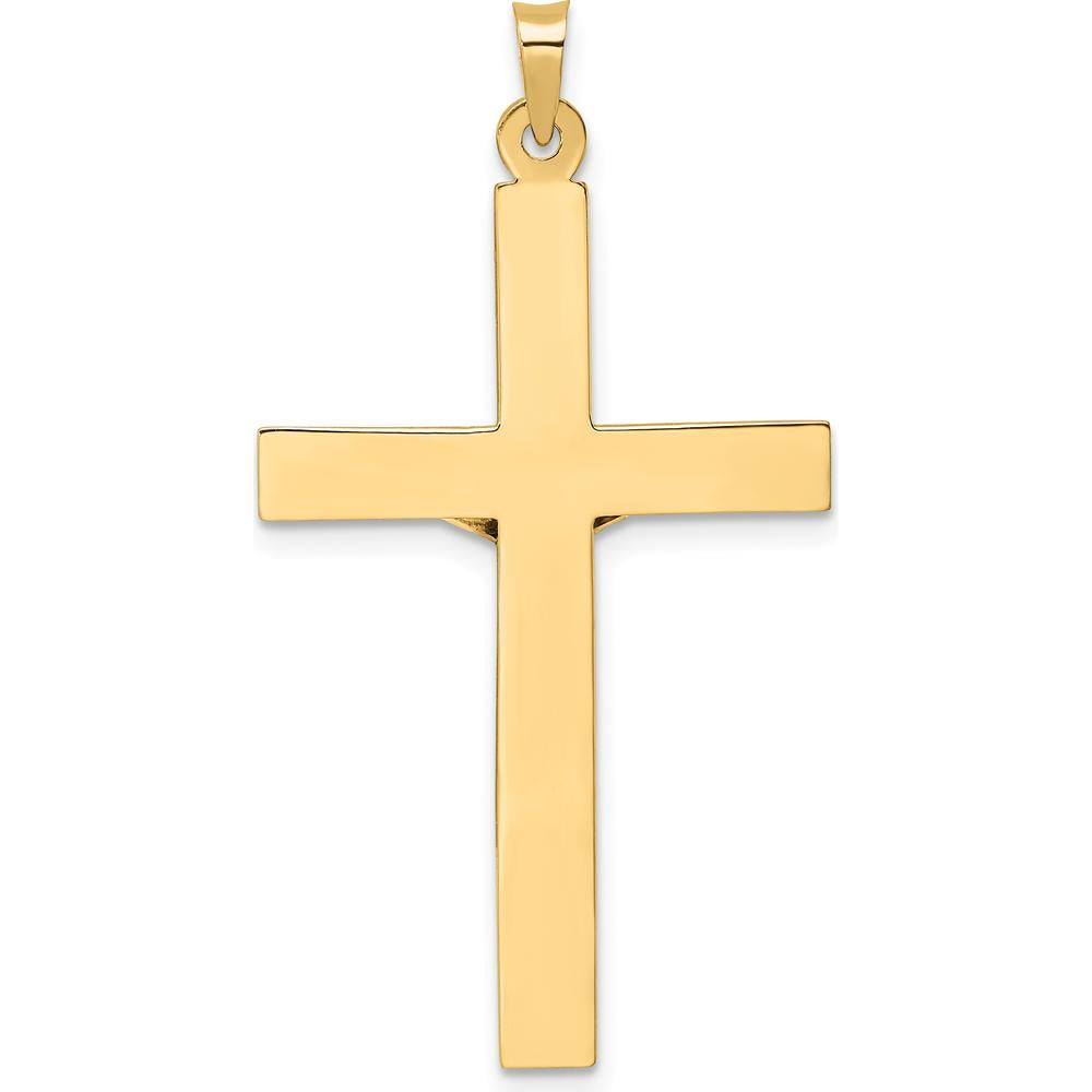 14K Two-Tone Gold Polished INRI Crucifix Pendant - Solid Gold Faith Symbol by Oro Pregiato