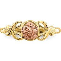 14K Two-Tone Gold Polished Ring with Contemporary Themed Design by Oro Pregiato