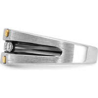 14K Two-Tone Gold Polished Satin 5-Stone Diamond Band - 1/2 Carats Total Diamond Weight by IBGoodman