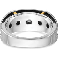 14K Two-Tone Gold Polished Satin 5-Stone Diamond Band - 1/2 Carats Total Diamond Weight by IBGoodman