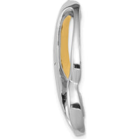 14K Two-Tone Gold Polished Slide Pendant for Omega Chain - Fits up to 8mm Fancy Omega by Zolivia