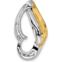 14K Two-Tone Gold Polished Slide Pendant for Omega Chain - Fits up to 8mm Fancy Omega by Zolivia