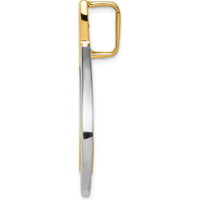 14K Two-Tone Gold Polished Slide Pendant for Omega Chains - Fits up to 8mm Fancy Omega by 0