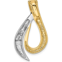 14K Two-Tone Gold Polished Slide Pendant for Omega Chains - Fits up to 8mm Fancy Omega by 0