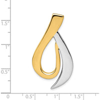 14K Two-Tone Gold Polished Slide Pendant for Omega Chains - Fits up to 8mm Fancy Omega by 0