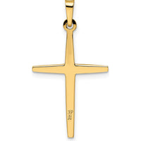 14K Two-Tone Gold Polished Solid Diamond Shape Center Cross Pendant - 31mm by Oro Pregiato
