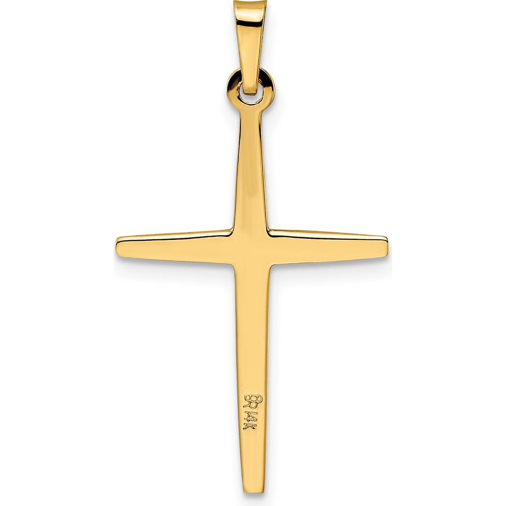 14K Two-Tone Gold Polished Solid Diamond Shape Center Cross Pendant - 31mm by Oro Pregiato