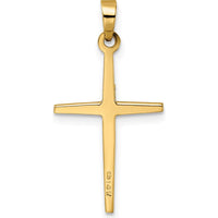 14K Two-Tone Gold Polished Solid Double Cross Pendant - 27mm Length, 14.5mm Width by Oro Pregiato