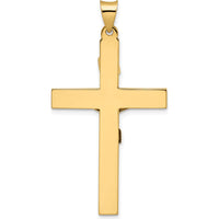 14K Two-Tone Gold Polished Solid INRI Crucifix Cross Pendant - 48mm Length by Oro Pregiato