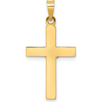 14K Two-Tone Gold Polished Solid INRI Crucifix Pendant - Religious Symbol Cross Jewelry by Oro Pregiato