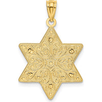 14K Two-Tone Gold Reversible Filigree Star of David Pendant by Oro Pregiato