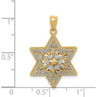 14K Two-Tone Gold Reversible Filigree Star of David Pendant by Oro Pregiato