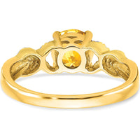 14K Two-Tone Gold Ring with 0.99 Carat Round Natural Citrine and Diamond Accents by 0