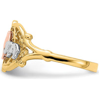 14K Two-Tone Gold Ring with Rose Gold and Rhodium Elephant Design by 0
