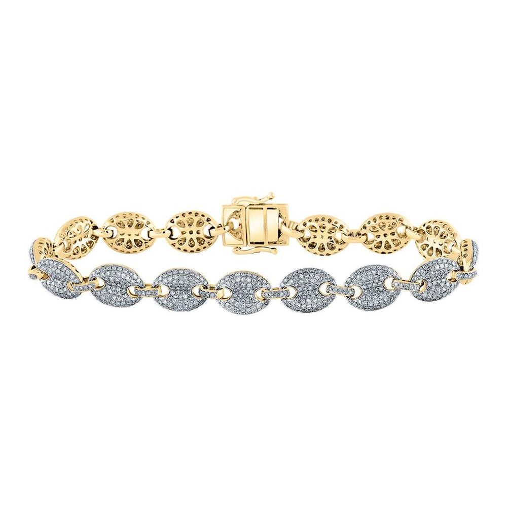 14K Two-Tone Gold Round Diamond Bracelet - 5 Carat Total Diamond Weight