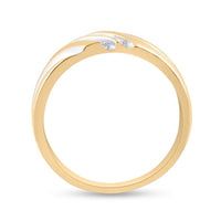 14K Two-Tone Gold Round Diamond Bridal Ring - 1/8 Carat Total Diamond Weight