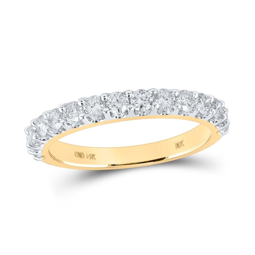 14K Two-Tone Gold Round Diamond Bridal Ring - 7/8 Carat Total Diamond Weight