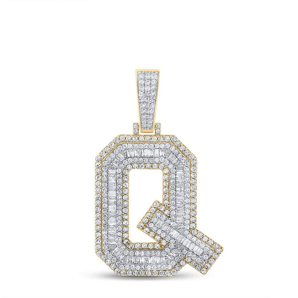 14K Two-Tone Gold Round Diamond Pendant - 2 and 1/5 Carat Total Diamond Weight